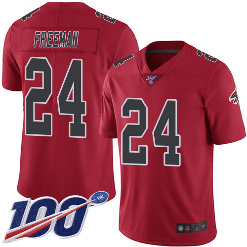 Atlanta Falcons Limited Red Men Devonta Freeman Jersey NFL Football #24 100th Season Rush Vapor Untouchable